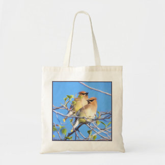 Cedar Waxwings Tote Bag
