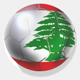 Cedars Lebanon soccer football team flag ball Classic Round Sticker