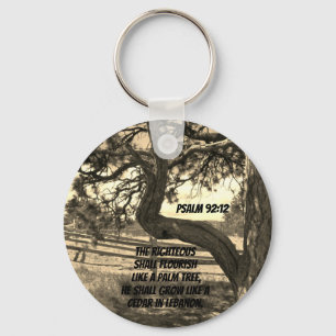 Cedars of Lebanon Bible Verse Psalm 91:12  Key Ring