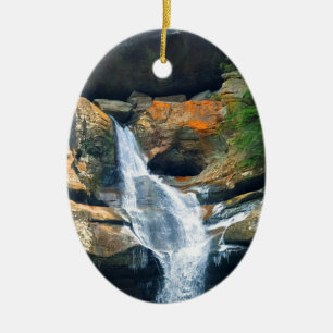 Ceder Falls, Hocking Hills Ohio Ceramic Tree Decoration