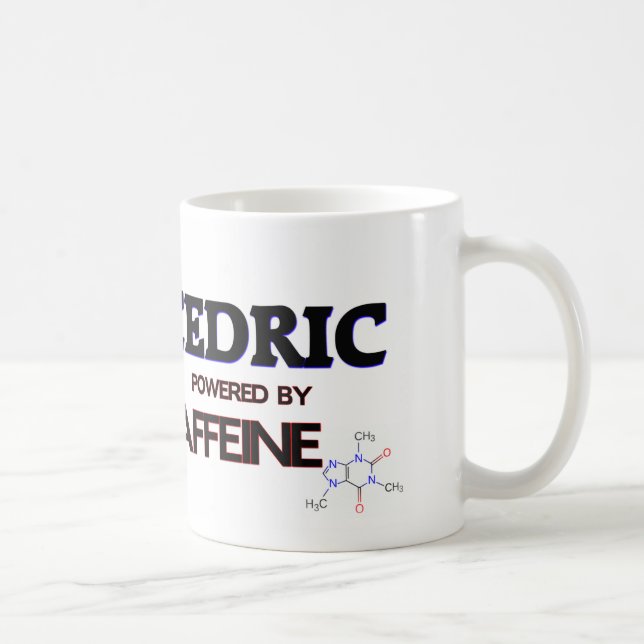 Cedric powered by caffeine coffee mug (Right)