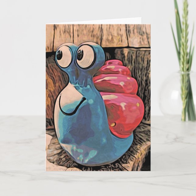 Cedric Snail Greeting Card (blank, vertical) (Front)