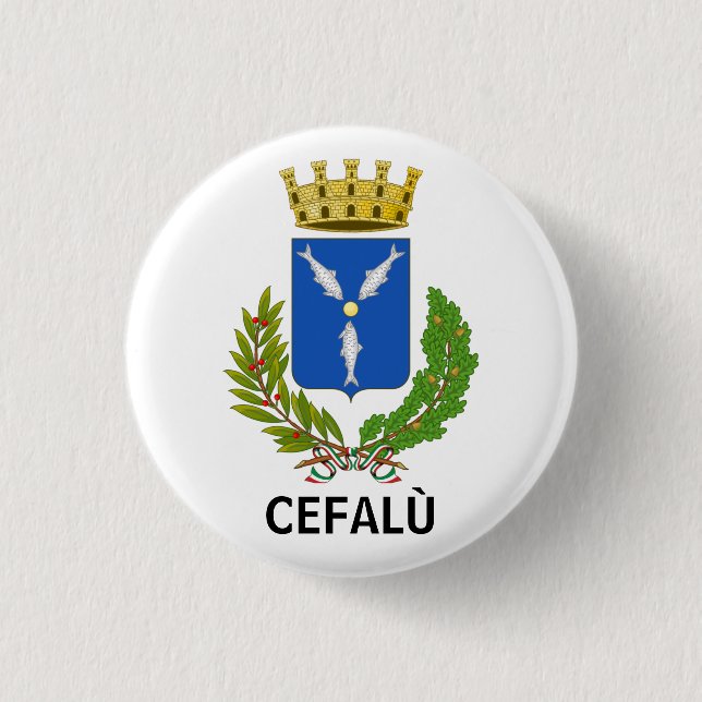 Cefalù coat of arms - Sicily 3 Cm Round Badge (Front)