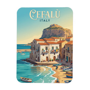 Cefalu Harbour Italy Magnet