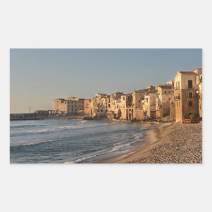 Cefalu, seaside town in Sicily Rectangular Sticker