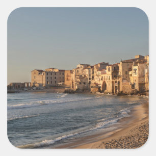 Cefalu, seaside town in Sicily Square Sticker