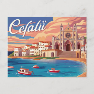 Cefalu, Sicily, Italy  Postcard