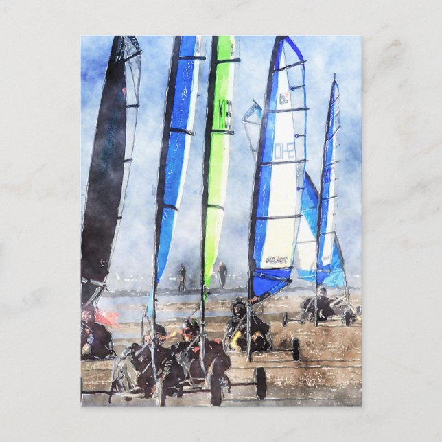 Cefn Sidan Blokart Racing Competition Postcard (Front)