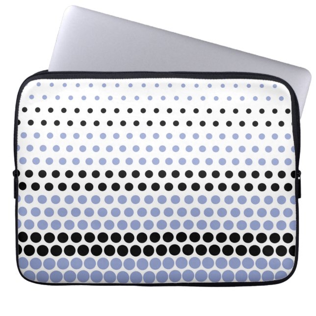 Ceil and Black Polka Dot Laptop Sleeve (Front)