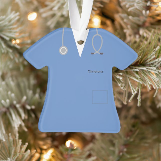 Ceil Blue Personalised Medical Scrubs Novelty Ornament (Tree)