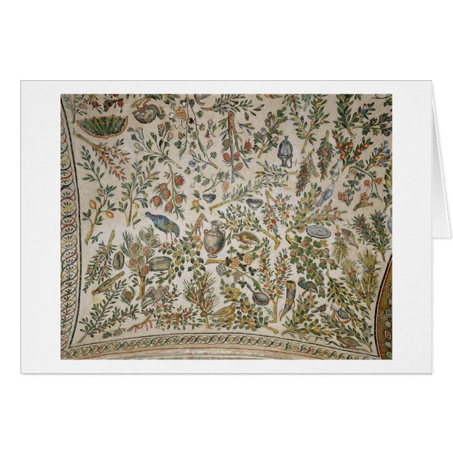 Ceiling decoration with flowers and birds (mosaic) (Front Horizontal)