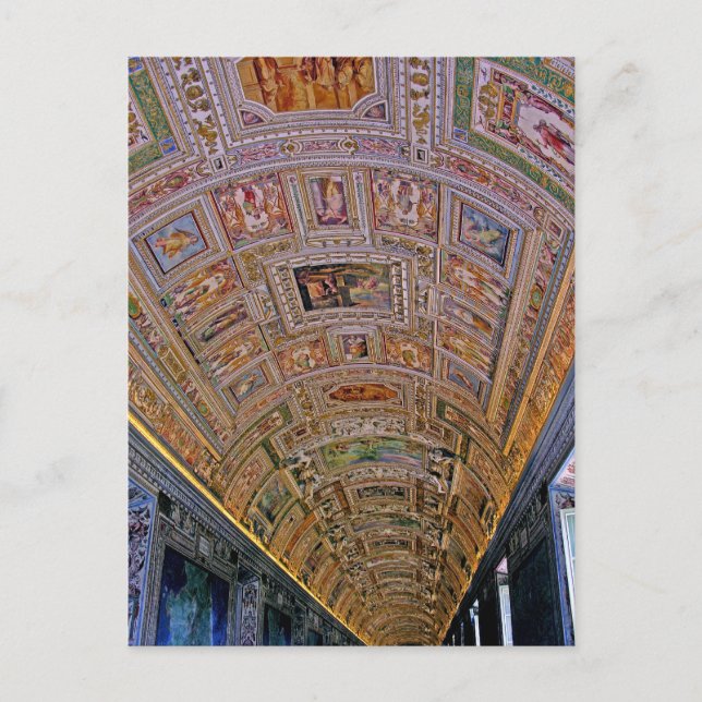 Ceiling in Corridor Leading to Sistine Chapel Postcard (Front)
