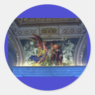 Ceiling in the Vatican Museum in Rome Classic Round Sticker