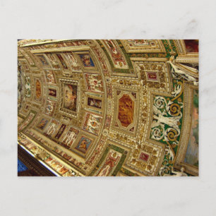 Ceiling in the Vatican Museum in Rome Italy Postca Postcard