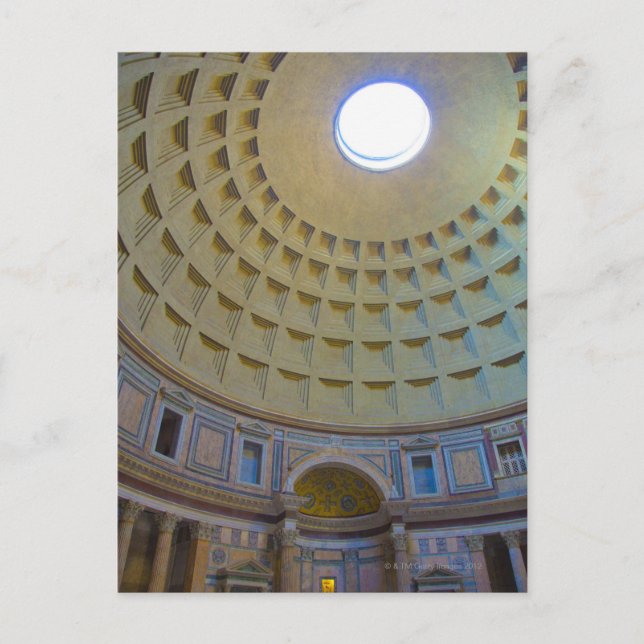 Ceiling of the Pantheon in Rome, Italy. Postcard (Front)