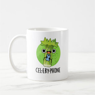 Cel-lery Phone Funny Celery Veggie Pun  Coffee Mug