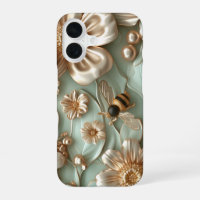 Celadon 3D Bees and Flowers Puffy Style Bumblebees