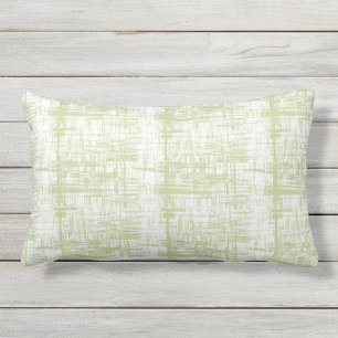 Celadon and White Outdoor Lumbar Throw Pillow