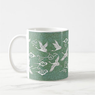 Celadon Crane — Korean Ceramic Mug