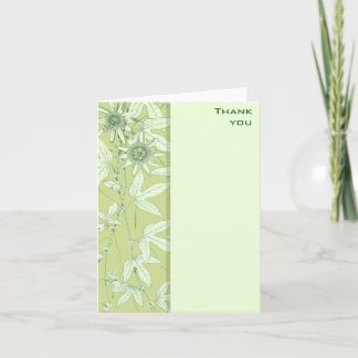 Celadon Green Botanical Floral Thank You Note Card