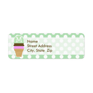 Celadon Green Polka Dots; Ice Cream Cone