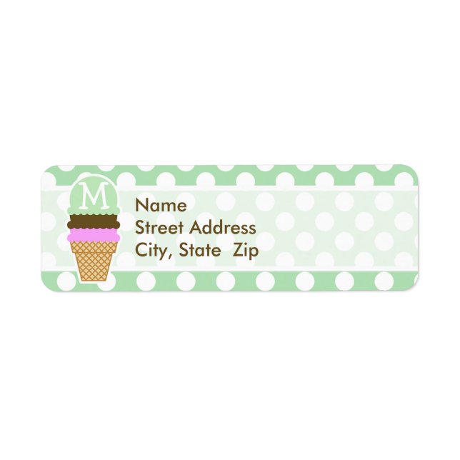 Celadon Green Polka Dots; Ice Cream Cone (Front)