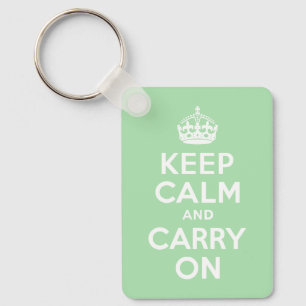 Celadon Keep Calm and Carry On Key Ring