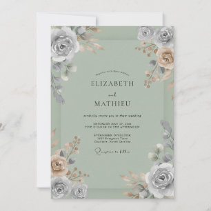 Celadon Painted Wedding Invitation