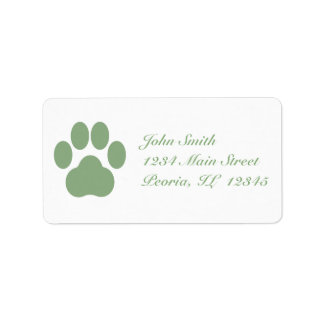 Celadon Pawprint Address Labels