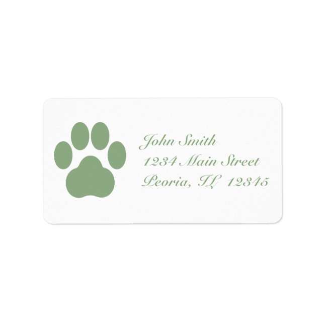 Celadon Pawprint Address Labels (Front)