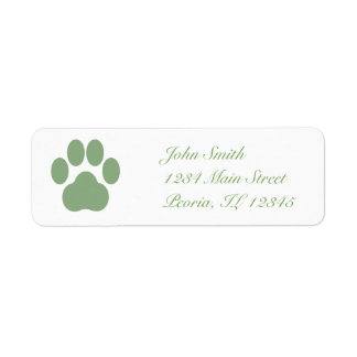 Celadon Pawprint Return Address Label