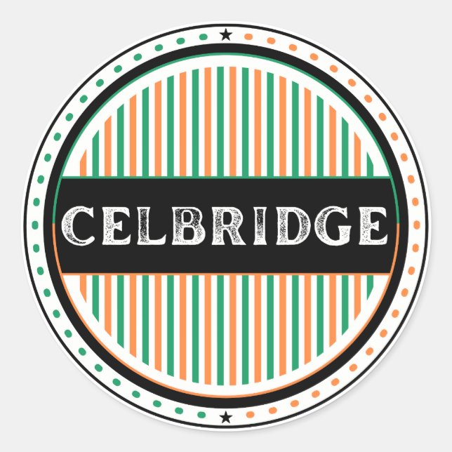 Celbridge City Pride Emblem – Irish Identity Classic Round Sticker (Front)