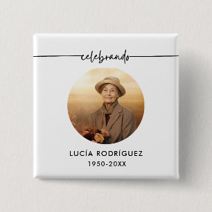 Celebrando Spanish Funeral Memorial Photo Button