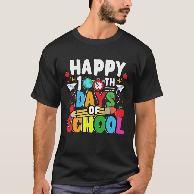 Celebrate 100 Days  for Teachers and Students T-Shirt (Front)