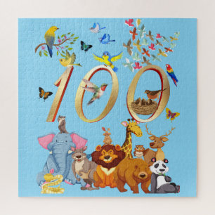 Celebrate 100 Days of School with Wild Animals Jigsaw Puzzle