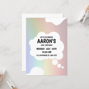 Celebrate 18th Birthday Blended Colours Black Text Invitation