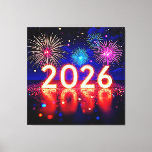 Celebrate 2026: Bright Future Spark Design  Canvas Print