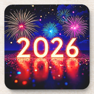 Celebrate 2026: Bright Future Spark Design Coaster