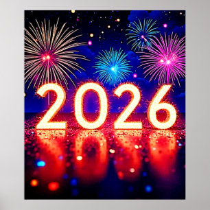 Celebrate 2026: Bright Future Spark Design Poster