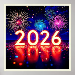 Celebrate 2026: Bright Future Spark Design Poster