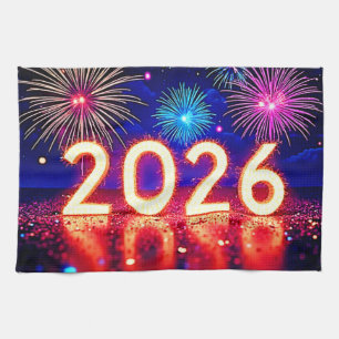 Celebrate 2026: Bright Future Spark Design Tea Towel