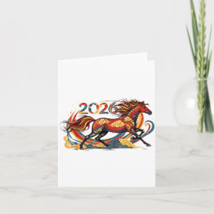 Celebrate 2026 Year Of The Horse Lunar New Year Te Card