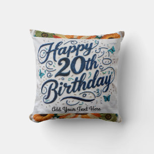 Celebrate 20th Birthday Gifts Throw Pillow! Cushion