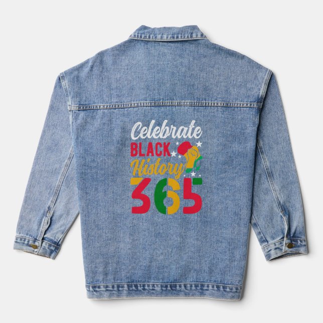 Celebrate 365 Black History 2025  Tri-Blend Shirt Denim Jacket (Back)