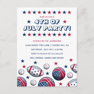 Celebrate 4th of July Party Invitation Postcard