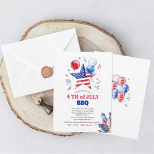 Celebrate 4th of july watercolor Invitation