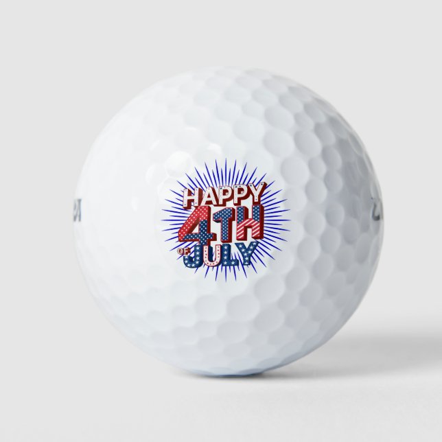 Celebrate 4th of July with Patriotic USA Designs Golf Balls (Front)