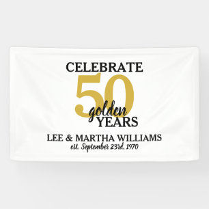 Celebrate 50 Golden Years 50th Wedding Anniversary Banner