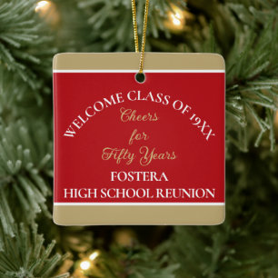 Celebrate! 50th Class Reunion Ceramic Ornament