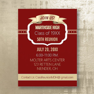 Celebrate! 50th Class Reunion Invite Postcard
